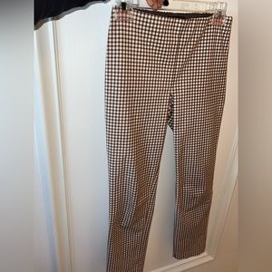 Theory plaid / check cotton zip up legging pant size 0 (soft and comfy)